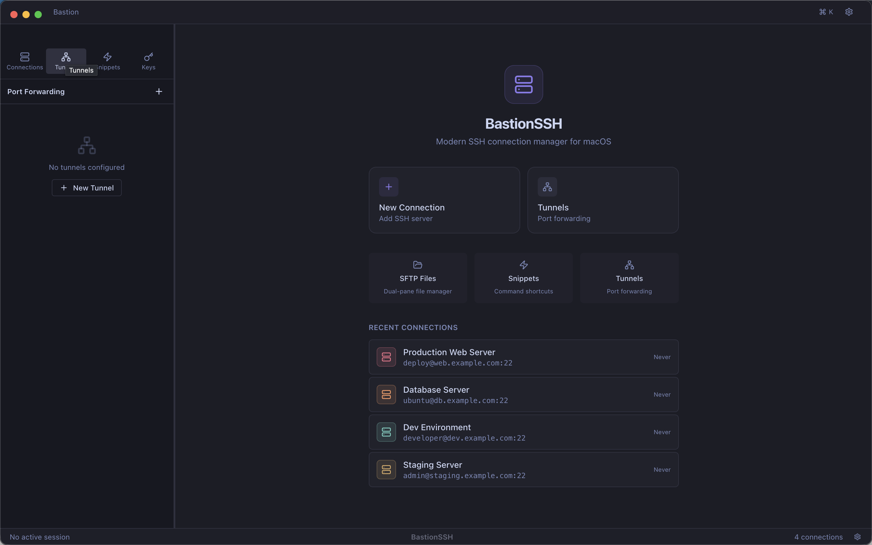 Port forwarding tunnels